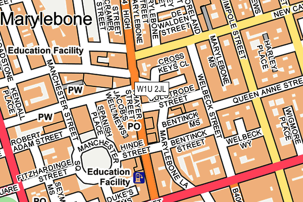 W1U 2JL map - OS OpenMap – Local (Ordnance Survey) W1U 2JL map - OS OpenMap – Local (Ordnance Survey)