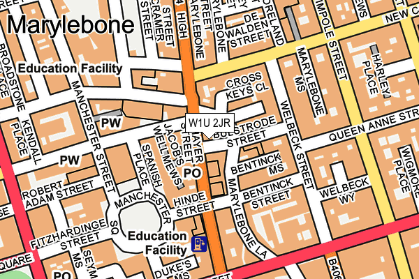 W1U 2JR map - OS OpenMap – Local (Ordnance Survey)