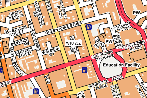 W1U 2LZ map - OS OpenMap – Local (Ordnance Survey) W1U 2LZ map - OS OpenMap – Local (Ordnance Survey)