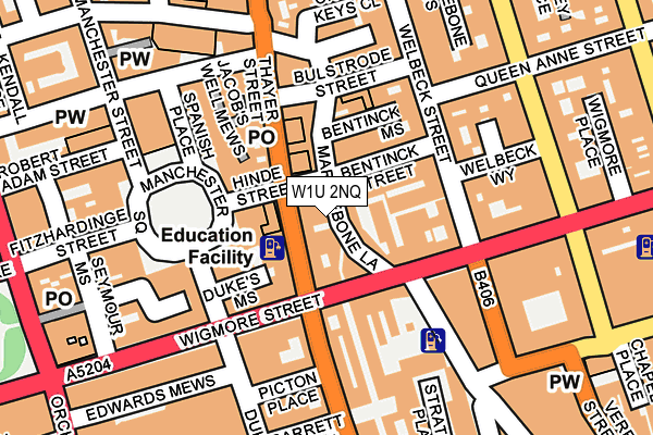 W1U 2NQ map - OS OpenMap – Local (Ordnance Survey) W1U 2NQ map - OS OpenMap – Local (Ordnance Survey)