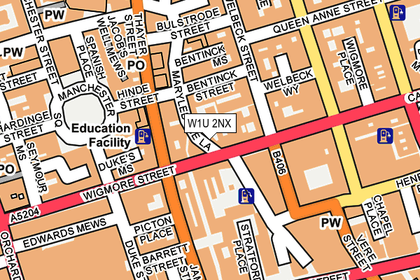 W1U 2NX map - OS OpenMap – Local (Ordnance Survey) W1U 2NX map - OS OpenMap – Local (Ordnance Survey)