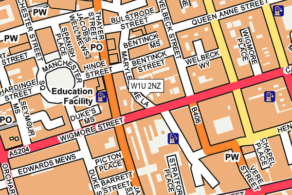 W1U 2NZ map - OS OpenMap – Local (Ordnance Survey) W1U 2NZ map - OS OpenMap – Local (Ordnance Survey)