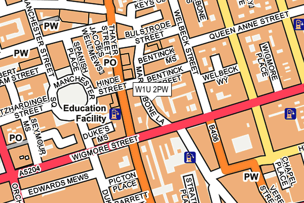 W1U 2PW map - OS OpenMap – Local (Ordnance Survey) W1U 2PW map - OS OpenMap – Local (Ordnance Survey)