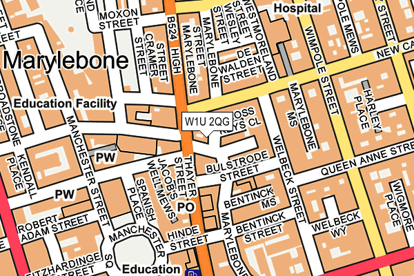 W1U 2QG map - OS OpenMap – Local (Ordnance Survey) W1U 2QG map - OS OpenMap – Local (Ordnance Survey)