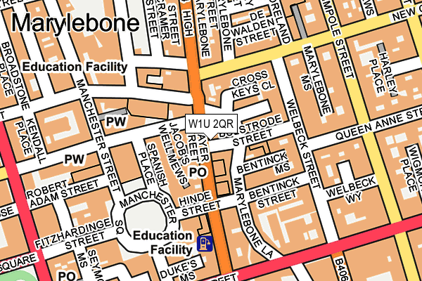 W1U 2QR map - OS OpenMap – Local (Ordnance Survey) W1U 2QR map - OS OpenMap – Local (Ordnance Survey)