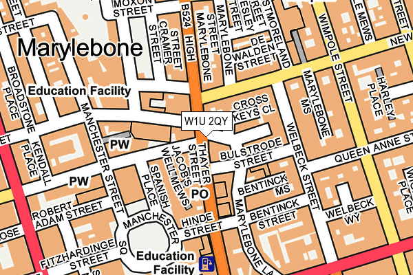 W1U 2QY map - OS OpenMap – Local (Ordnance Survey) W1U 2QY map - OS OpenMap – Local (Ordnance Survey)