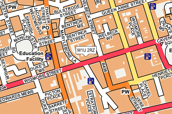 W1U 2RZ map - OS OpenMap – Local (Ordnance Survey) W1U 2RZ map - OS OpenMap – Local (Ordnance Survey)