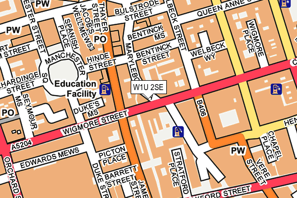 W1U 2SE map - OS OpenMap – Local (Ordnance Survey) W1U 2SE map - OS OpenMap – Local (Ordnance Survey)