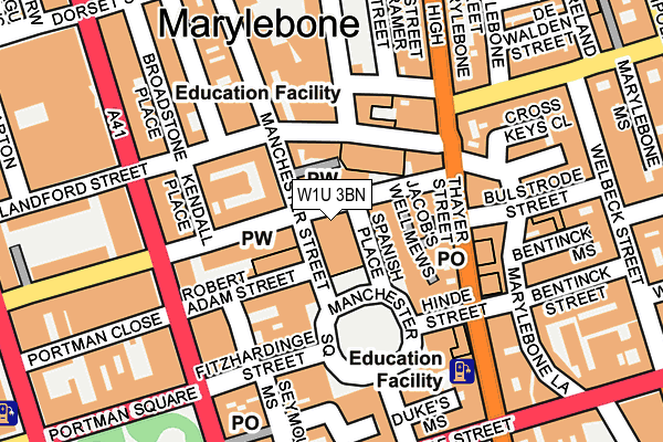 W1U 3BN map - OS OpenMap – Local (Ordnance Survey) W1U 3BN map - OS OpenMap – Local (Ordnance Survey)