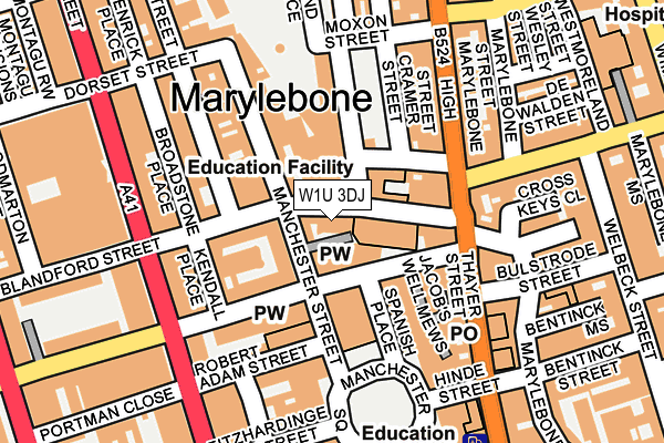 W1U 3DJ map - OS OpenMap – Local (Ordnance Survey) W1U 3DJ map - OS OpenMap – Local (Ordnance Survey)
