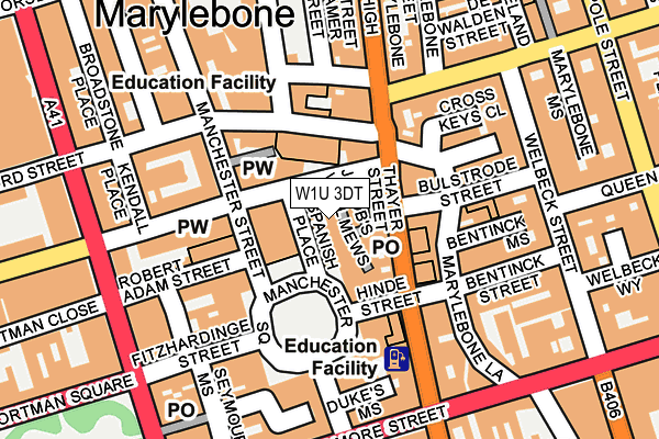 W1U 3DT map - OS OpenMap – Local (Ordnance Survey) W1U 3DT map - OS OpenMap – Local (Ordnance Survey)