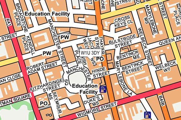 W1U 3DY map - OS OpenMap – Local (Ordnance Survey) W1U 3DY map - OS OpenMap – Local (Ordnance Survey)