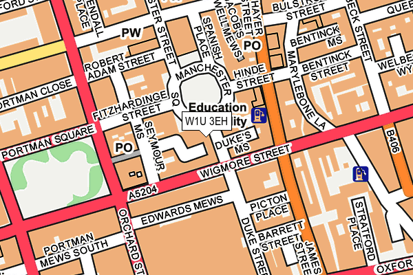 W1U 3EH map - OS OpenMap – Local (Ordnance Survey)