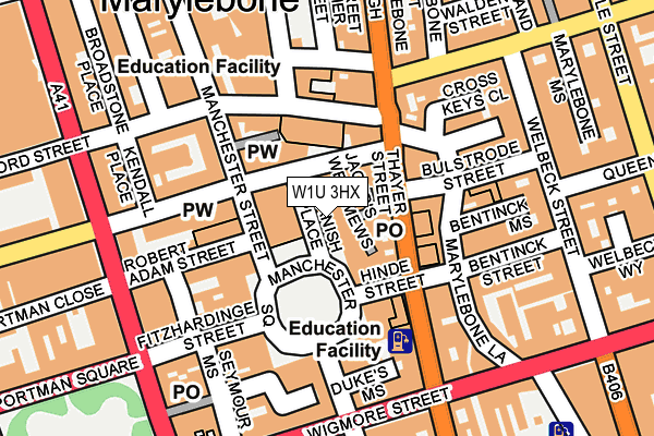W1U 3HX map - OS OpenMap – Local (Ordnance Survey) W1U 3HX map - OS OpenMap – Local (Ordnance Survey)