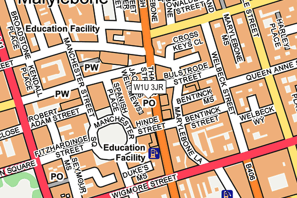 W1U 3JR map - OS OpenMap – Local (Ordnance Survey) W1U 3JR map - OS OpenMap – Local (Ordnance Survey)