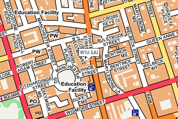W1U 3JU map - OS OpenMap – Local (Ordnance Survey) W1U 3JU map - OS OpenMap – Local (Ordnance Survey)