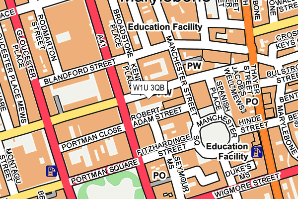 W1U 3QB map - OS OpenMap – Local (Ordnance Survey) W1U 3QB map - OS OpenMap – Local (Ordnance Survey)