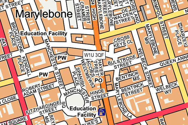 W1U 3QF map - OS OpenMap – Local (Ordnance Survey) W1U 3QF map - OS OpenMap – Local (Ordnance Survey)