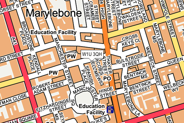 W1U 3QH map - OS OpenMap – Local (Ordnance Survey) W1U 3QH map - OS OpenMap – Local (Ordnance Survey)