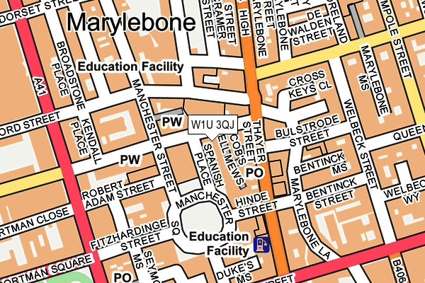 W1U 3QJ map - OS OpenMap – Local (Ordnance Survey) W1U 3QJ map - OS OpenMap – Local (Ordnance Survey)