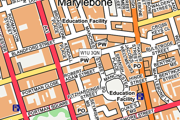 W1U 3QN map - OS OpenMap – Local (Ordnance Survey) W1U 3QN map - OS OpenMap – Local (Ordnance Survey)