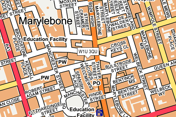 W1U 3QU map - OS OpenMap – Local (Ordnance Survey) W1U 3QU map - OS OpenMap – Local (Ordnance Survey)