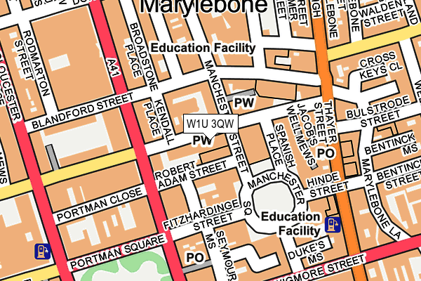 W1U 3QW map - OS OpenMap – Local (Ordnance Survey) W1U 3QW map - OS OpenMap – Local (Ordnance Survey)