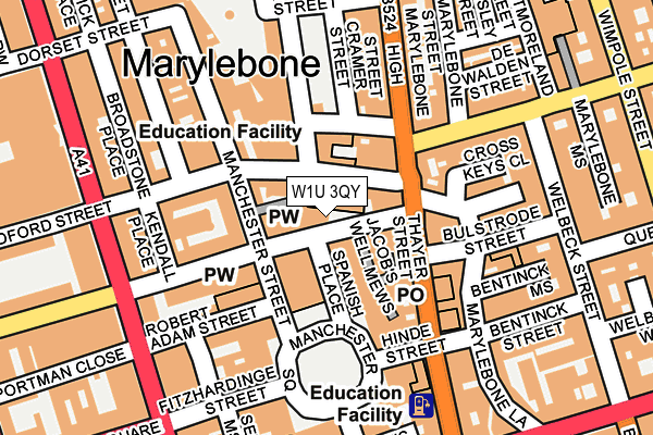 W1U 3QY map - OS OpenMap – Local (Ordnance Survey) W1U 3QY map - OS OpenMap – Local (Ordnance Survey)