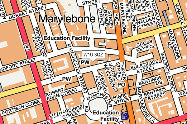 W1U 3QZ map - OS OpenMap – Local (Ordnance Survey) W1U 3QZ map - OS OpenMap – Local (Ordnance Survey)
