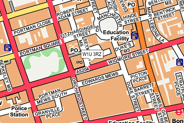 W1U 3RZ map - OS OpenMap – Local (Ordnance Survey) W1U 3RZ map - OS OpenMap – Local (Ordnance Survey)