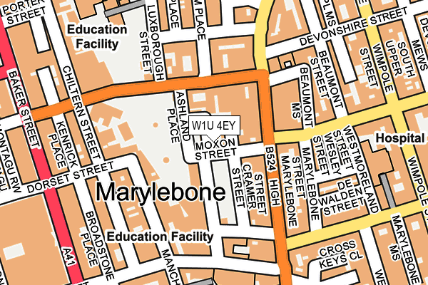 W1U 4EY map - OS OpenMap – Local (Ordnance Survey) W1U 4EY map - OS OpenMap – Local (Ordnance Survey)