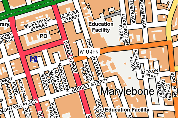 W1U 4HN map - OS OpenMap – Local (Ordnance Survey)