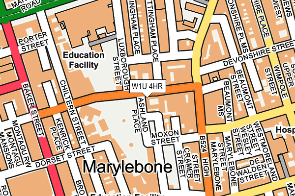 W1U 4HR map - OS OpenMap – Local (Ordnance Survey) W1U 4HR map - OS OpenMap – Local (Ordnance Survey)