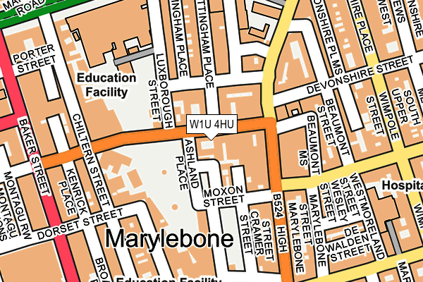 W1U 4HU map - OS OpenMap – Local (Ordnance Survey)