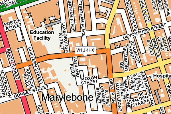 W1U 4HX map - OS OpenMap – Local (Ordnance Survey)