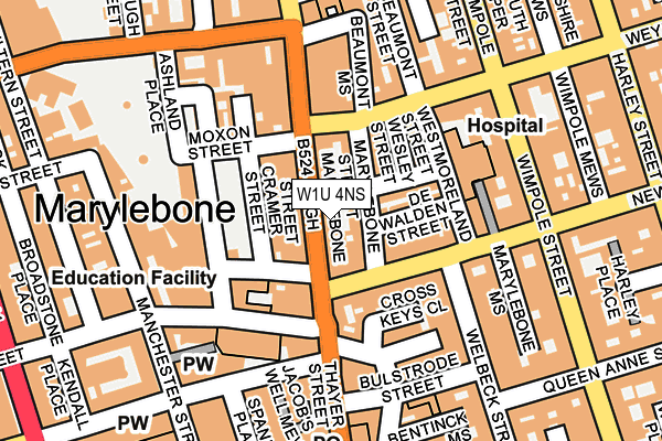 W1U 4NS map - OS OpenMap – Local (Ordnance Survey)
