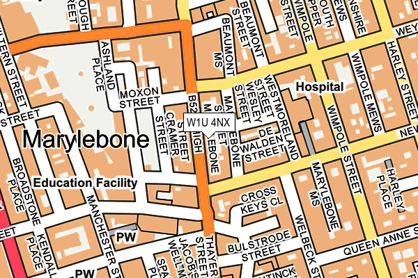 W1U 4NX map - OS OpenMap – Local (Ordnance Survey)