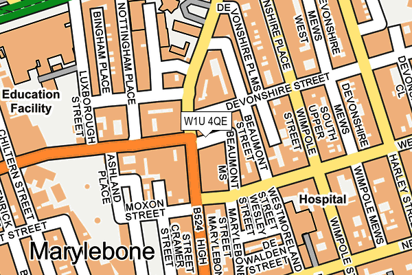 W1U 4QE map - OS OpenMap – Local (Ordnance Survey) W1U 4QE map - OS OpenMap – Local (Ordnance Survey)