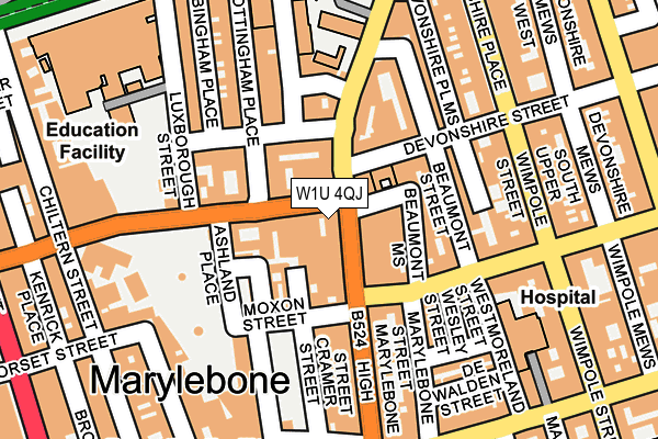W1U 4QJ map - OS OpenMap – Local (Ordnance Survey) W1U 4QJ map - OS OpenMap – Local (Ordnance Survey)