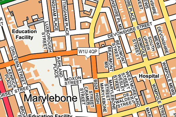 W1U 4QP map - OS OpenMap – Local (Ordnance Survey) W1U 4QP map - OS OpenMap – Local (Ordnance Survey)