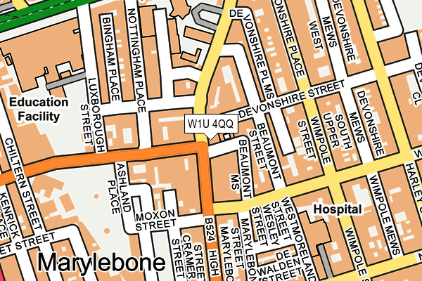 W1U 4QQ map - OS OpenMap – Local (Ordnance Survey)