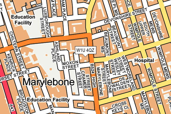 W1U 4QZ map - OS OpenMap – Local (Ordnance Survey)