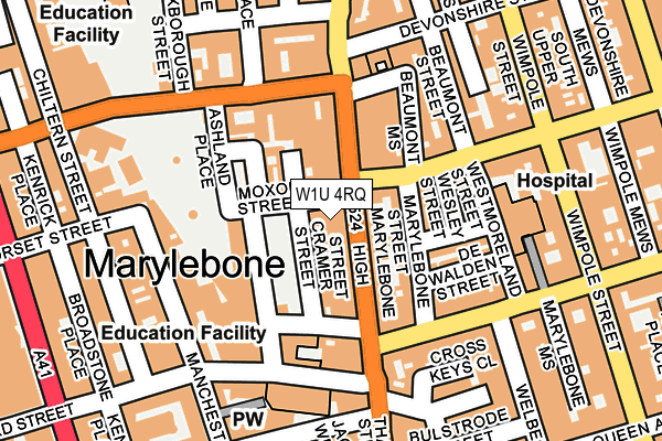 W1U 4RQ map - OS OpenMap – Local (Ordnance Survey)
