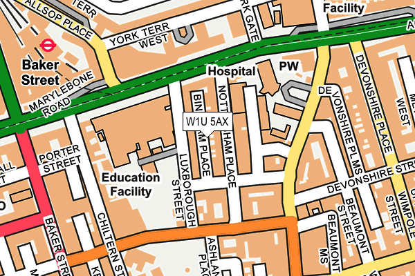 W1U 5AX map - OS OpenMap – Local (Ordnance Survey) W1U 5AX map - OS OpenMap – Local (Ordnance Survey)