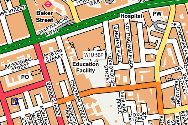 W1U 5BP map - OS OpenMap – Local (Ordnance Survey)