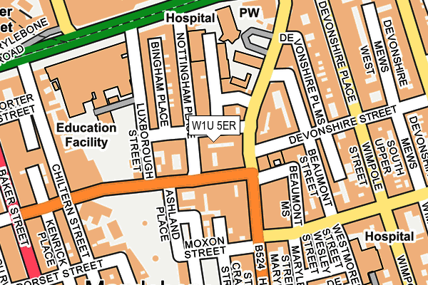 W1U 5ER map - OS OpenMap – Local (Ordnance Survey) W1U 5ER map - OS OpenMap – Local (Ordnance Survey)