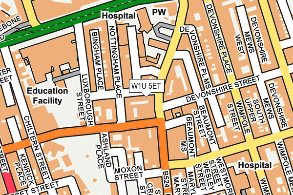 W1U 5ET map - OS OpenMap – Local (Ordnance Survey) W1U 5ET map - OS OpenMap – Local (Ordnance Survey)