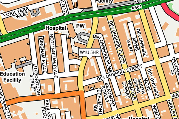 W1U 5HR map - OS OpenMap – Local (Ordnance Survey) W1U 5HR map - OS OpenMap – Local (Ordnance Survey)