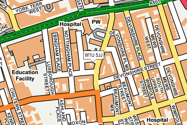 W1U 5JJ map - OS OpenMap – Local (Ordnance Survey) W1U 5JJ map - OS OpenMap – Local (Ordnance Survey)