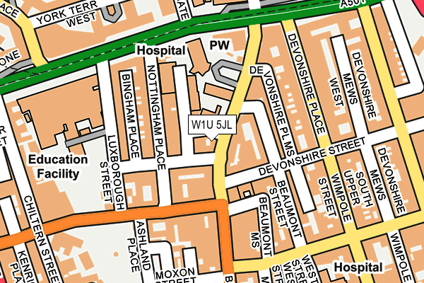 W1U 5JL map - OS OpenMap – Local (Ordnance Survey) W1U 5JL map - OS OpenMap – Local (Ordnance Survey)